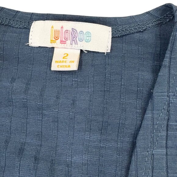 Lularoe Girls 2T Sariah Long Open Cardigan Duster Blue - Picture 3 of 4